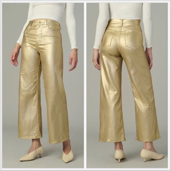 Joes Jeans The Mia High Rise Wide Ankle Jeans Gold Foil 27 - Picture 1 of 15